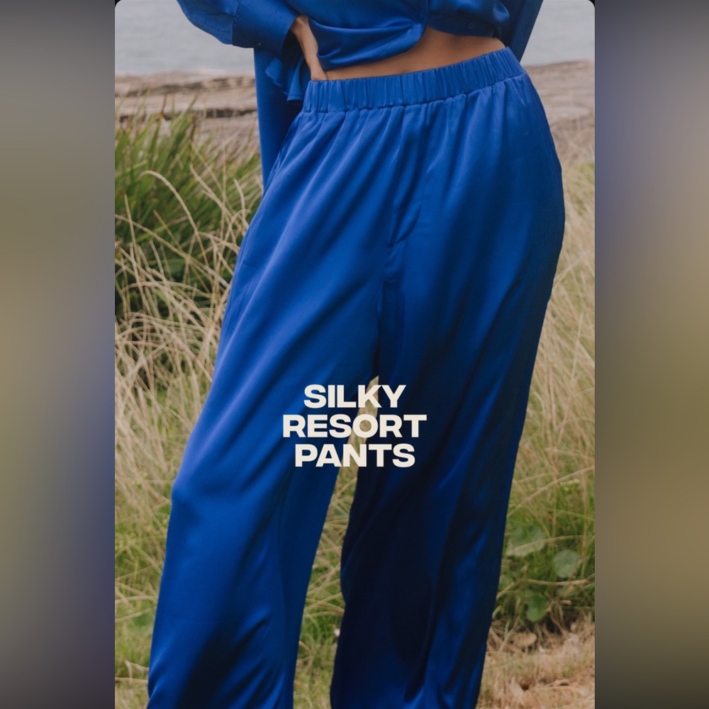 Daily Drills Blue Silky Resort Pants